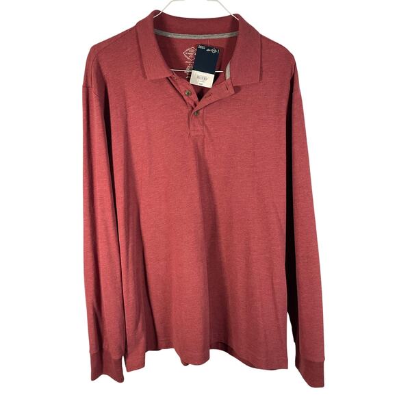 St. John’s Bay Men’s Legacy Polo XL Burgundy Long Sleeve NWT - Picture 1 of 6